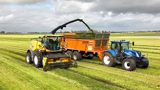 Gras hakselen - Chopping grass - Gras h&auml;ckseln - New holland - Dezeure - Caterpillar Dewispelaere -