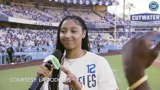 Dodgers pregame: USC women's basketball star JuJu Watkins throws first pitch