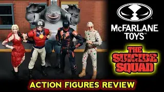 McFarlane Toys Suicide Squad Figures | Bloodsport Peacemaker Harley Quinn Polka Dot Man King Shark