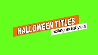 Halloween Titles Animation Green Screen