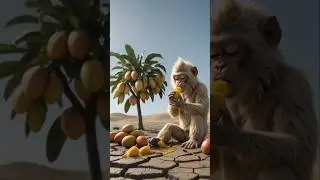 The monkey Plants a mango tree in desert A strong windstorm destroy tree 😭 #ai #monkey #tree