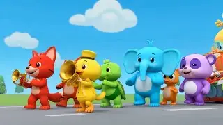 🌈🎺 Rainbow Animal Parade! | Fun Color Learning Song for Kids 🐾🎶