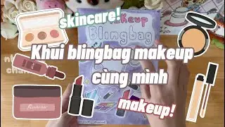 Khui blingbag skincare v&agrave; makeup c&ugrave;ng m&igrave;nh nhaa:3 💄💋#diy #handmade #unboxing #papermakeup #blingbag