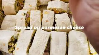 Bite size artichoke cheesy roll