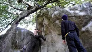 Bouldering | Hansi W. vs Helicoptere (7a) | Fontainebleau