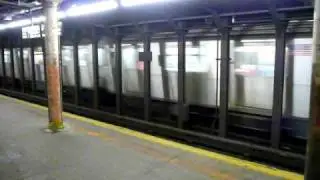 NYC Subway - Express train pass through Bleecker Street Station