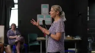Justin Hodges & Cathy Halat speak to the students at Bray Park State High School