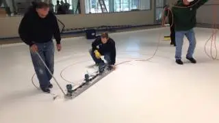 Making Curling Ice in Denver  4 - making rings for the houses