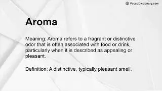 Aroma Meaning