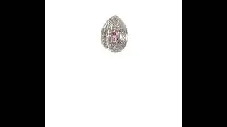 14k Two-Tone Gold Lab Grown Real Diamond & Created Ruby Pendant