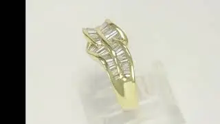 .55CT H Color Diamond Wave Ring 18K Yellow Gold Size 6 1/2 - 31470
