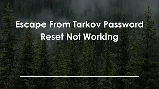 Сброс пароля Escape From Tarkov не работает