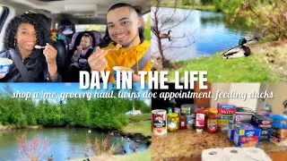 Stay at Home Mom of 3 DITL: Shop with Me, Grocery Haul,Twins Doctor Appointment, Feeding Ducks