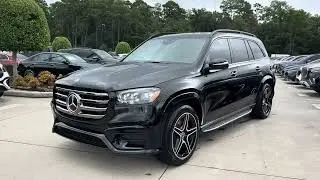 New Mercedes 2024 GLS 450 4Matic Luxury SUV w Black exterior, Bahia Brown interior, AMG line #gls450