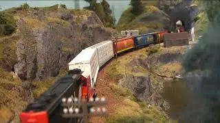 Heavy freight train with helper engine