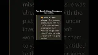 Rust Console Missing coins & skins update&hellip;#shorts #rust #rustconsole