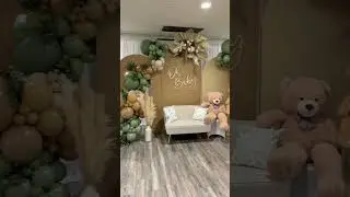 Teddy Bear Themed Balloon Backdrop For A Baby Shower!