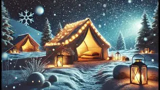 Relaxing Music in Cozy Tent #snowfall #winterambiance #relaxingmusic #relaxingsounds