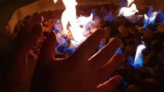 Free Stock Footage: Warming Hands by Fire Pit