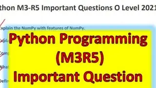 #M3R5  #python #programming #importan #questions