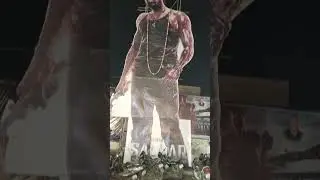 salaar ceasefire Prabhas huge cutout at Natraj theatre Bhimavaram #salaar #prabhas #prashanthneel