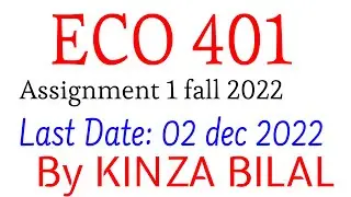 ECO401 Assignment 1 fall 2022 | Kinza bilal