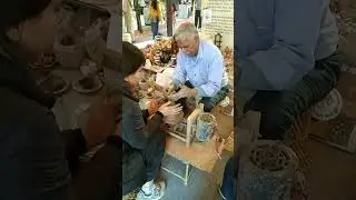 Making mini pottery
