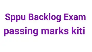 Atkt/Backlog exam passing marks | Pune university | sppu backlog exam update