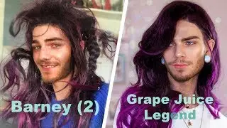 Rags to Riches - Gross purple synthetic wig transformation