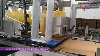 Wrap Around Case Packer for Edible Oil PET Bottles | Clearpack