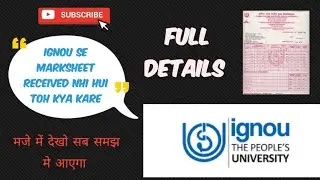IGNOU Marksheet and Provisional certificate Not Received | Full Details Video #ignou #marksheet