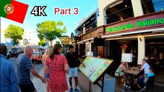 ⁴ᴷ Sunset walk 🇵🇹 Albufeira :  old town and nightlife street, Algarve, Portugal (part 3) 4K