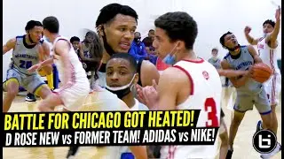 NIKE vs ADIDAS! BATTLE FOR CHICAGO GOT HEATED! D ROSE NEW vs FORMER AAU TEAMS FACEOFF in CHICAGO!