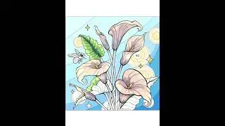 Flower Coloring Time Lapse | #flowers #flower #art #drawing #satisfying