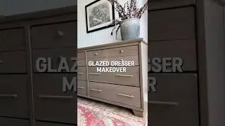 Watch as I use glaze to completely transform this dresser! #diy #furnitureflip #shorts