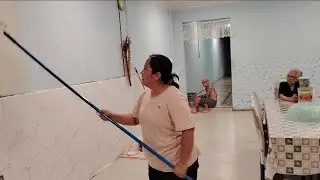 Kerjasama keluarga ll Di malam hari kita mengecat ll Balik dari pasar terus kerja