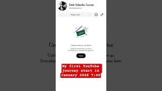 My first YouTube journey start 14 January 2026 7:40 #shorts #music