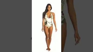 Robin Piccone Moana Plunge Halter One Piece Swimsuit | SwimOutlet.com
