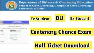 Du Centenary Exam Hall Ticket Download | Ran2goal (DU SOL) #du #ran2goal