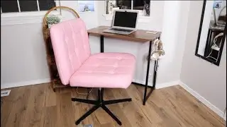 SeekFancy Criss Cross Leg Office Chair Review | Armless Desk Chair No Wheels Wide Seat Office Chair