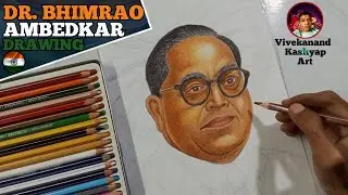 Dr. Ambedkar Drawing With Colour, Republic Day Drawing, Dr. Bhimrao Ambedkar Drawing Step By Step ❤️