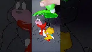 Classic Cartoon Dog Pancake Art Rainy Day ☔ #shorts #pancake #satisfying #virals #cartoon