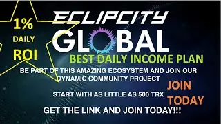 ECLIPCITY GLOBAL SMART CONTRACT || BEST AND TESTED || 1% DAILY || JOIN TODAY ||