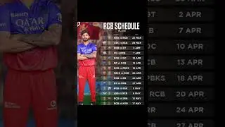 RCB schedule#shorts #rcb #viratkohli #ipl