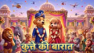 कुत्ते की बारात | Kutte Ki Barat | Animal Wedding Song | Cartoon Rhymes | Kids Rhyme