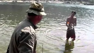 Huge Mahseer on the Fly at Galibore camp on the Cauvery.