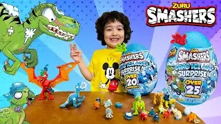 Emin unboxes Zuru Smashers Egg with Over 20 Surprises | Dino Ice Age toys