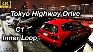 【CIVIC EG6 POV 4K】Tokyo highway rainy night drive  [C1 inner loop]