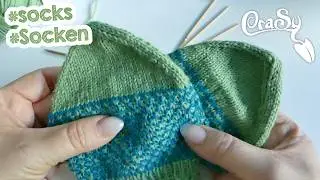 die einfache nachträglich eingestrickte Sockenferse color Blocking fair isle Socken