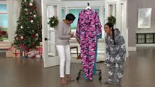 Forever Lazy Fleece Adult Onesie with Pocket, Hood & Removable Feet on QVC